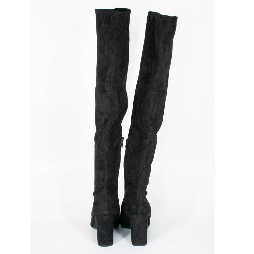 Wild Pair Women's Black Cushioned Over-The-Knee Dress Heeled Boots - Picture 5 of 9